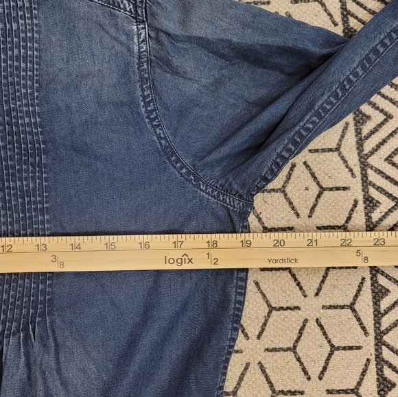 Sundance Larkes Tune Chambray Long Sleeve Button Up, sz Medium - Picture 8 of 10